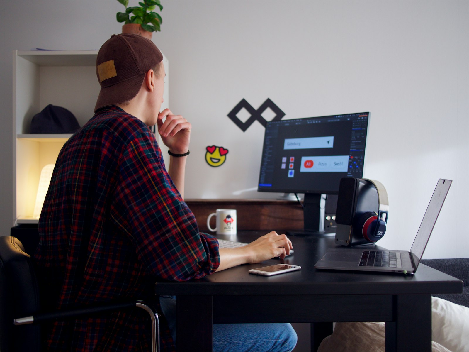 Person working independently at a laptop, representing the freelance-to-founder transition